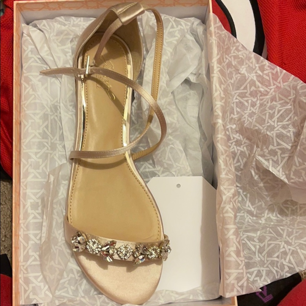 Bridal bridesmaid sandals champagne color fancy